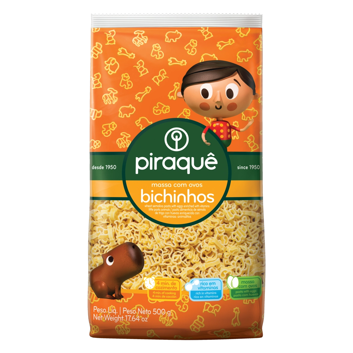 Macarrão Com Ovos Bichinhos Piraquê Pacote 500g