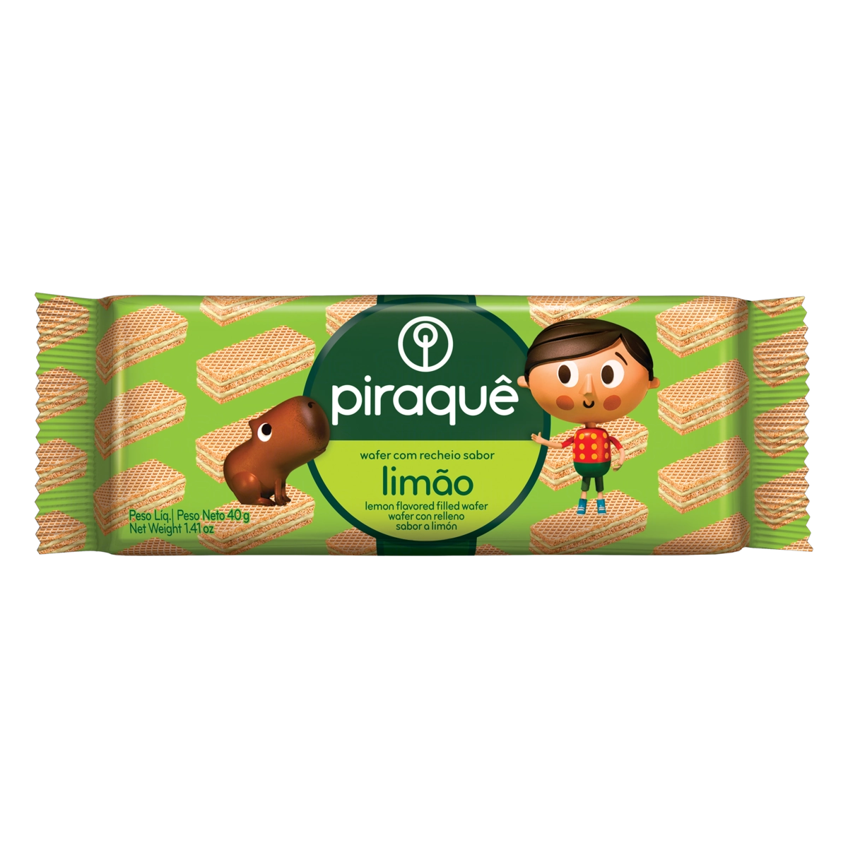 Biscoito Wafer Recheio Limão Piraquê Pacote 40g