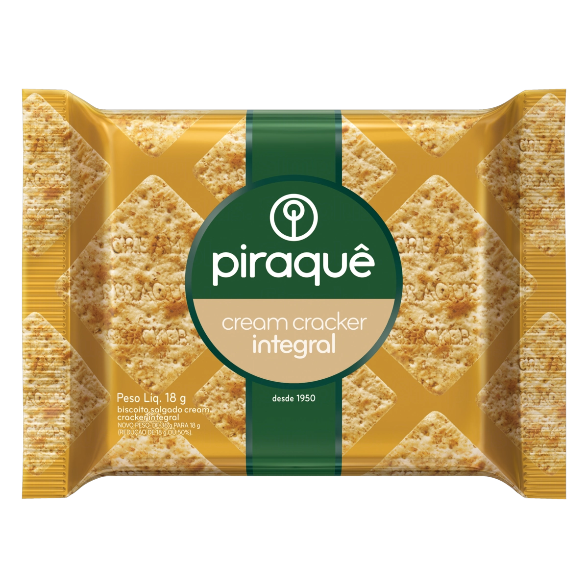 Biscoito Cream Cracker Integral Piraquê Pacote 18g