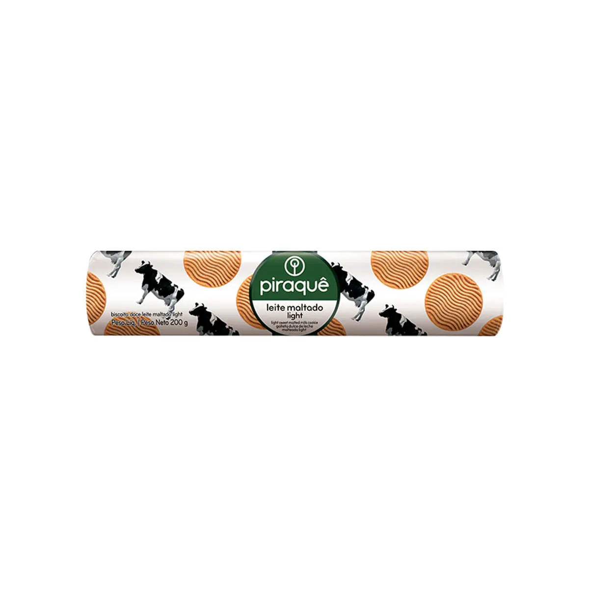 Biscoito Leite Maltado Light Piraquê Pacote 200g