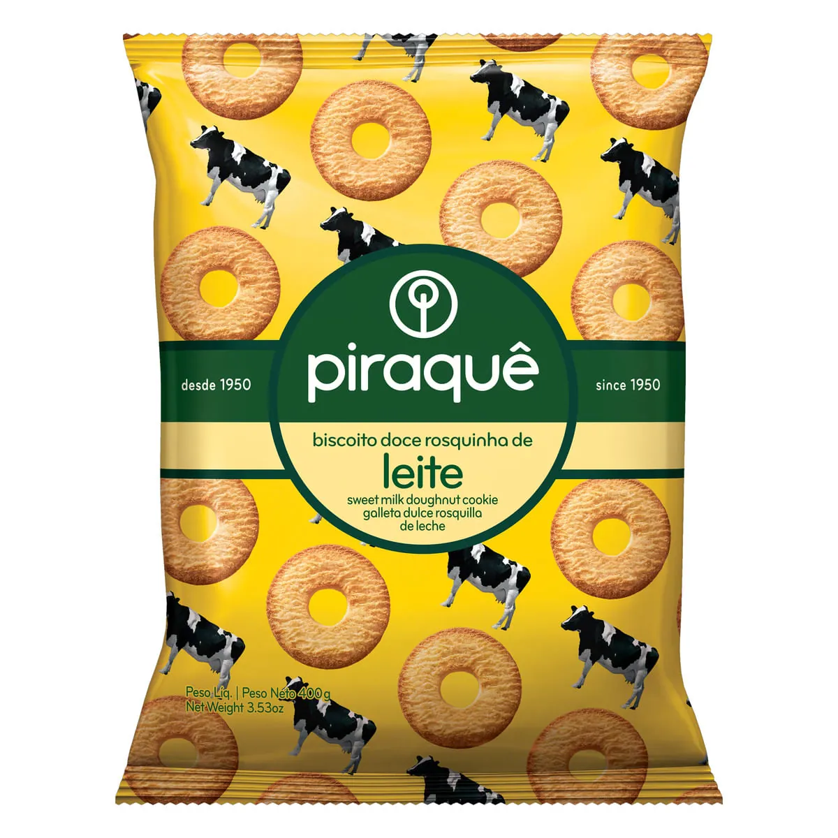 Biscoito Rosquinha Leite Piraquê Pacote 400 g