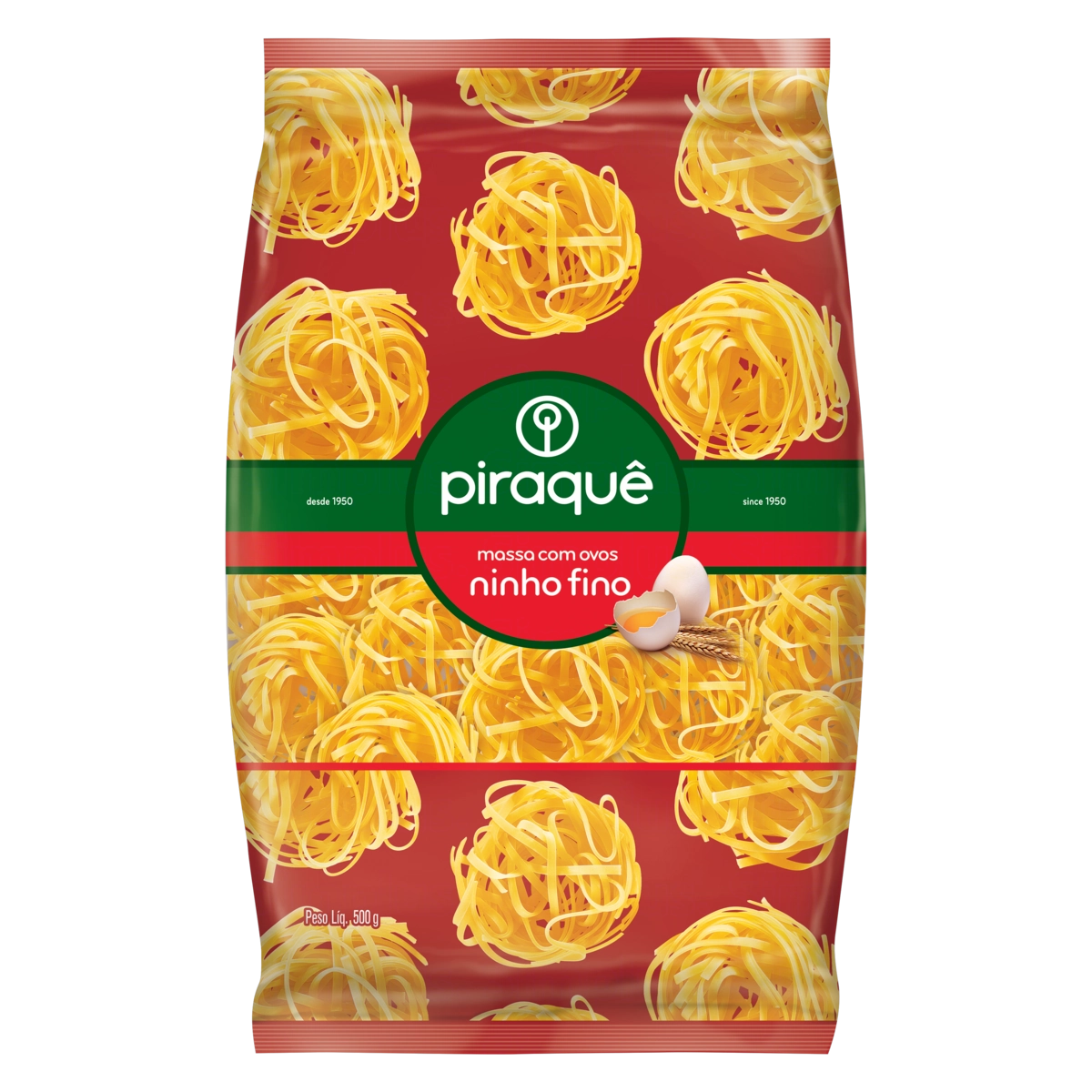 Macarrão Com Ovos Ninho Fino Piraquê Pacote 500g