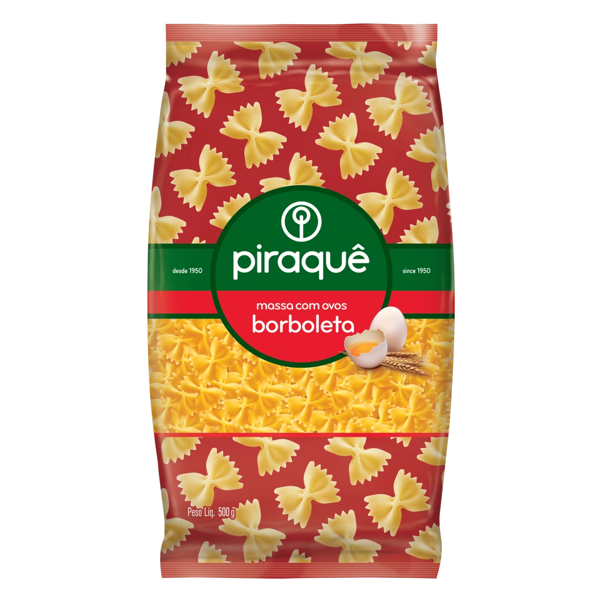 Macarrão Com Ovos Borboleta Piraquê Pacote 500g