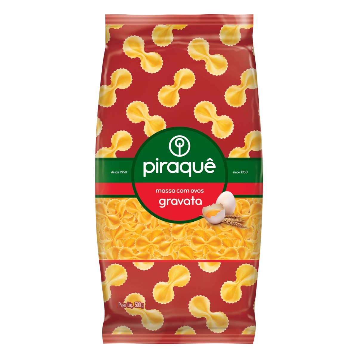Macarrão Com Ovos Gravata Piraquê Pacote 500g