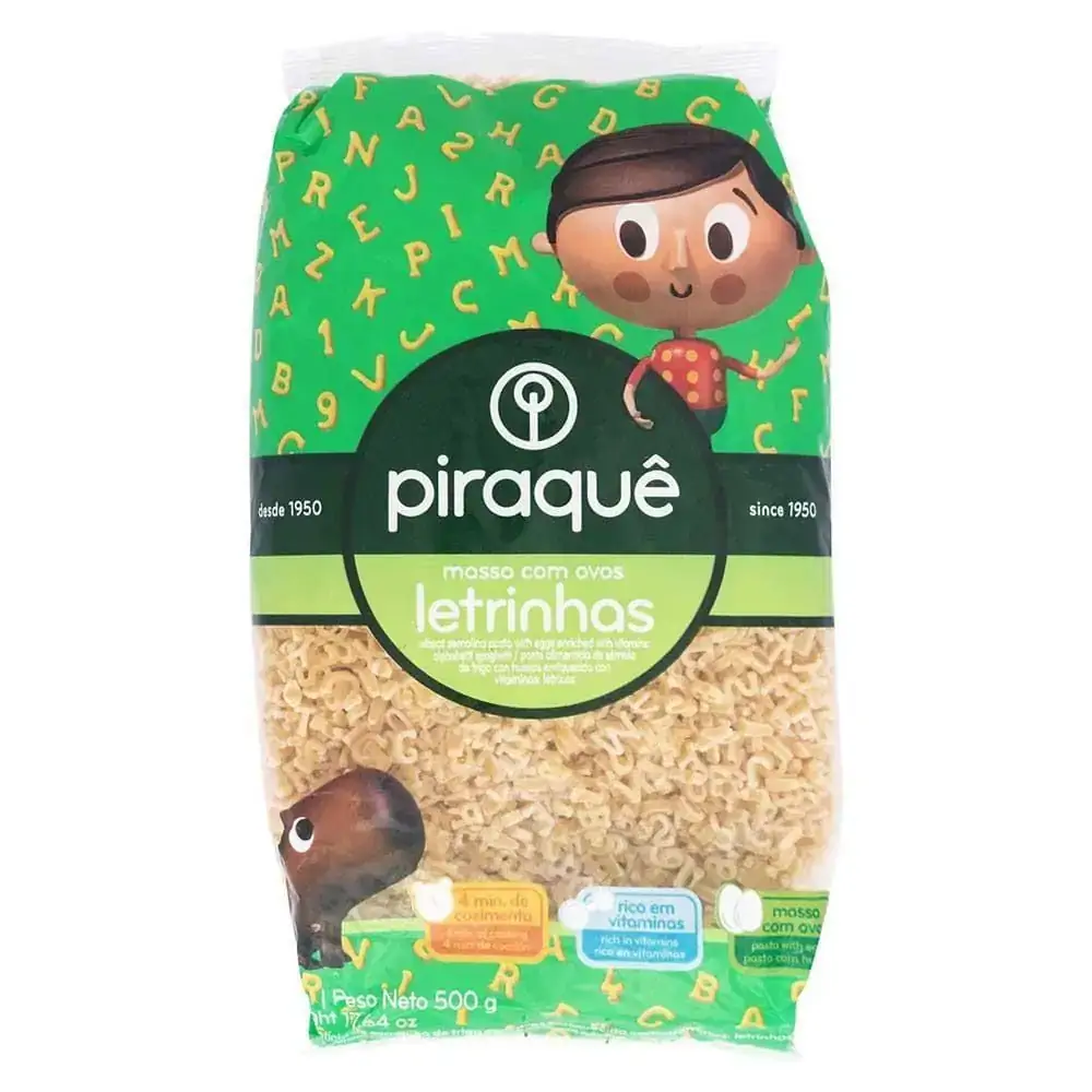 Macarrão De Sêmola Com Ovos Letrinhas Sítio Do Pica Pau Amarelo Piraquê Pacote 500g
