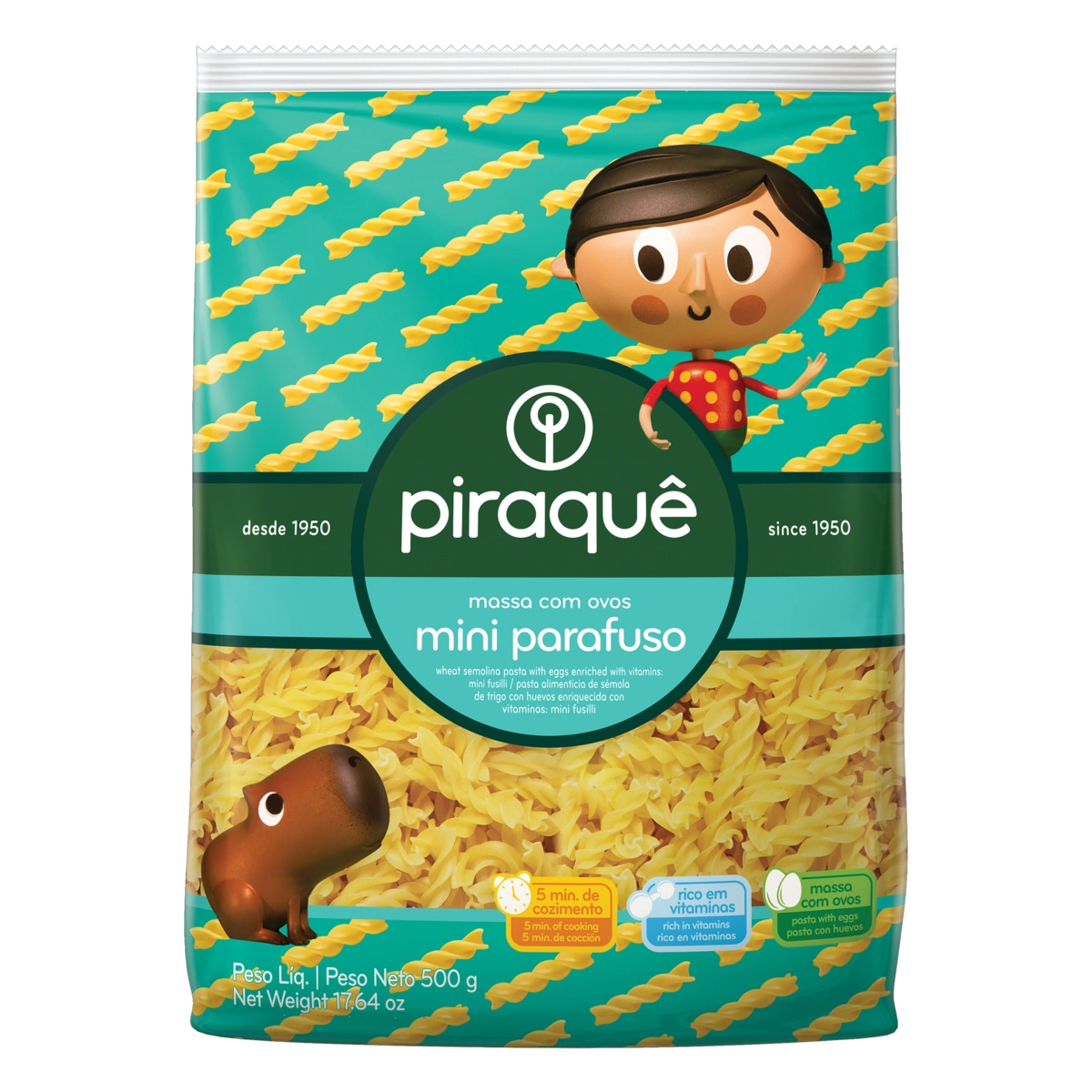Macarrão Com Ovos Mini Parafuso Piraquê Pacote 500g