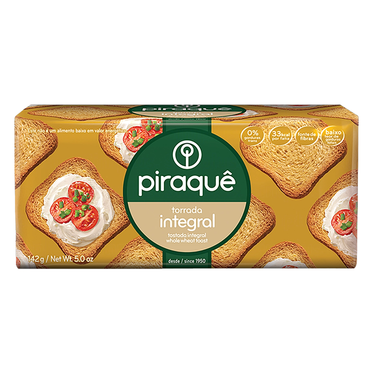 Torrada Integral Piraquê Pacote 142g