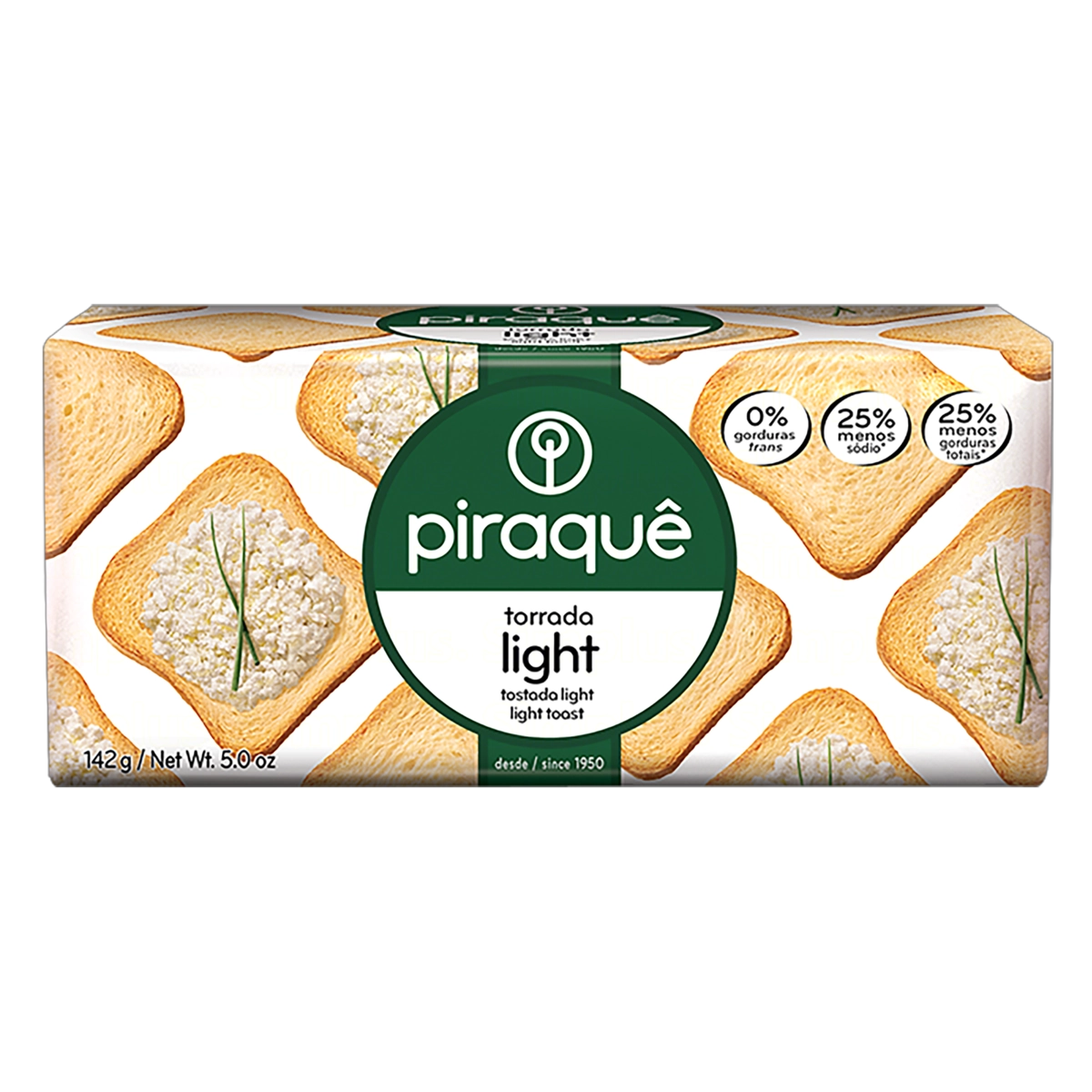 Torrada Light Piraquê Pacote 142g