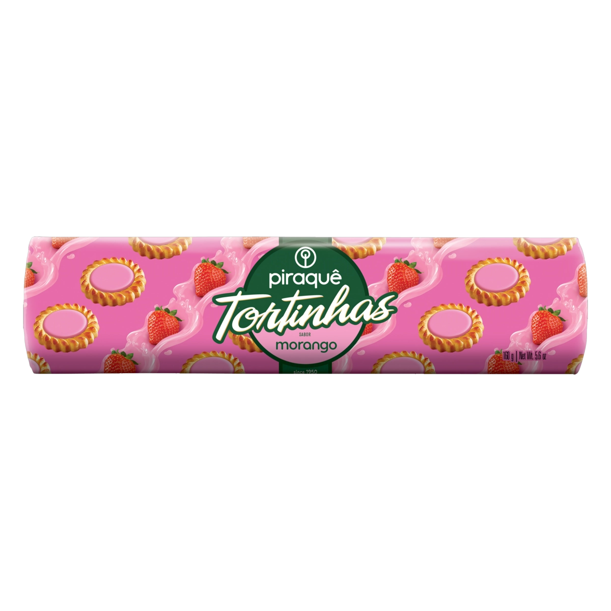 Biscoito Recheio Morango Piraquê Tortinhas Pacote 160g