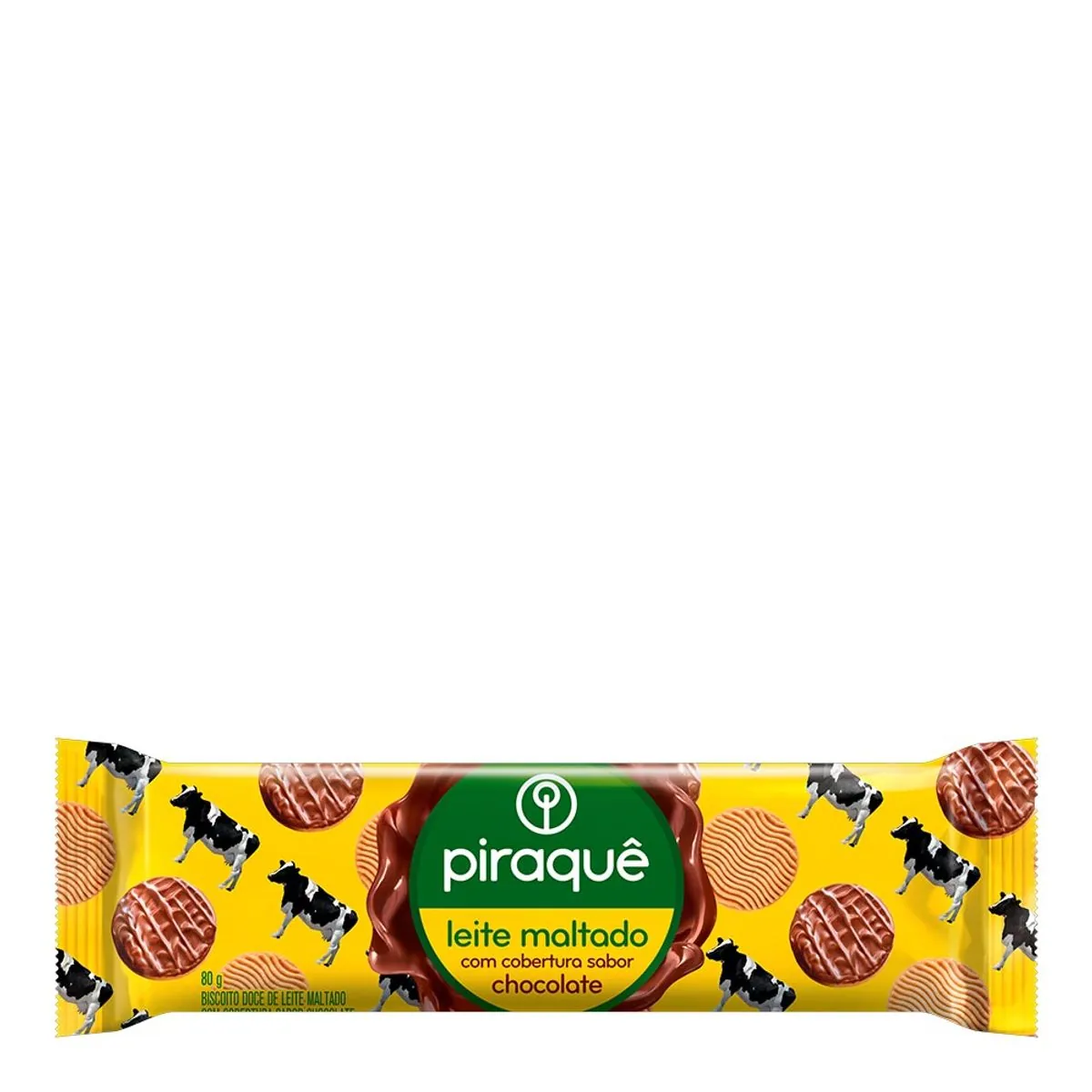 Biscoito de Leite Maltado com Cobertura de Chocolate Piraquê 80g
