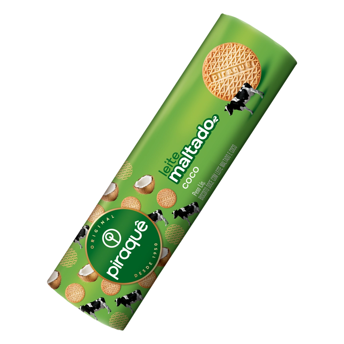 Biscoito Leite Maltado e Coco Piraquê Pacote 132g