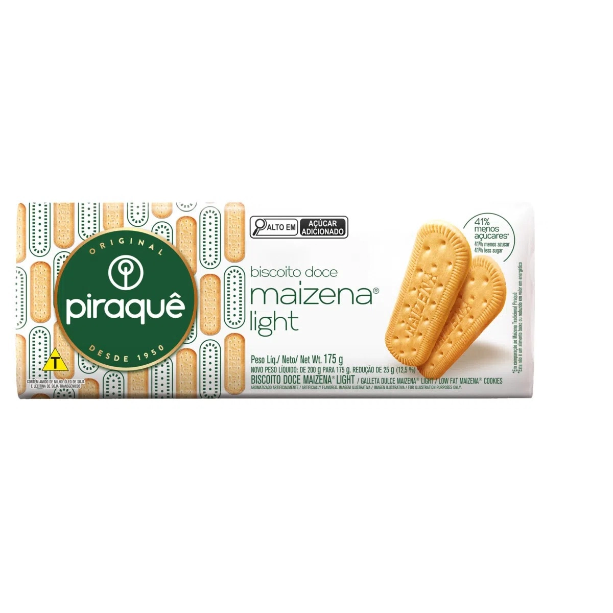 Biscoito Maizena Light Piraquê Pacote 175g