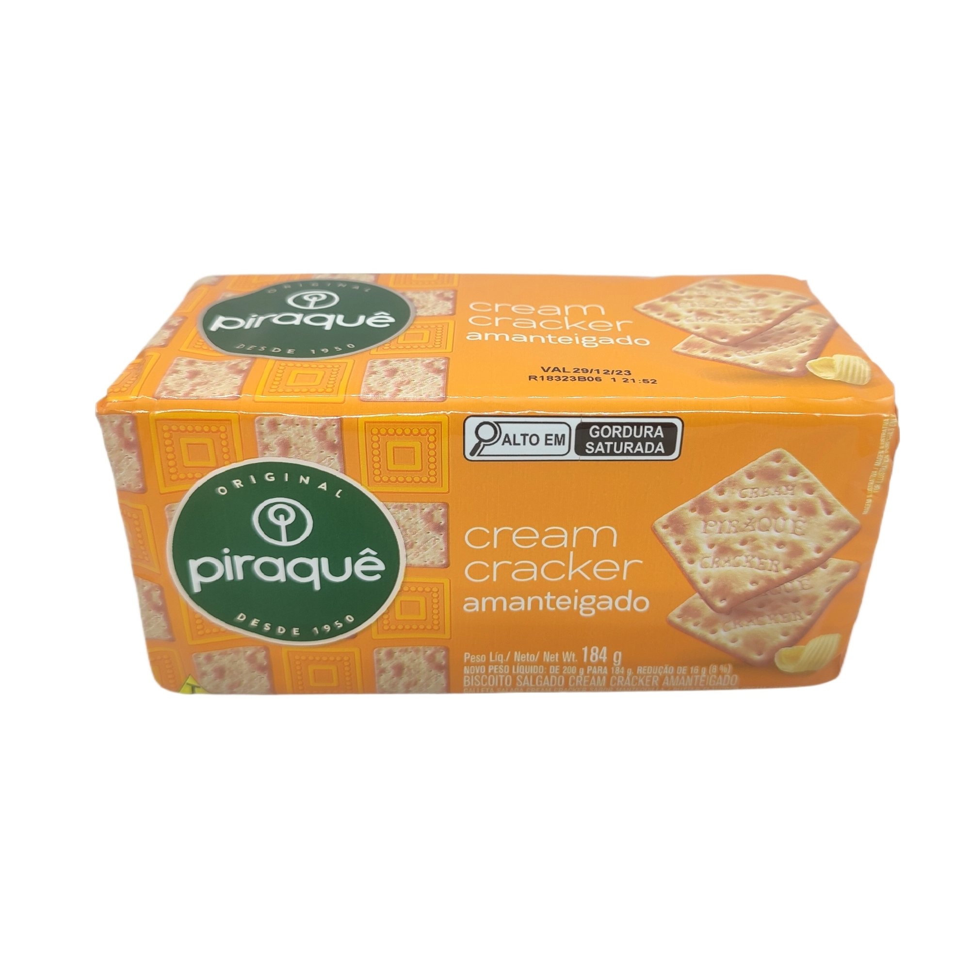 Biscoito Cream Cracker Amanteigado Piraquê Pacote 184g