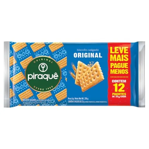 Pack Biscoito Original Piraquê Pacote 276g Leve Mais Pague Menos