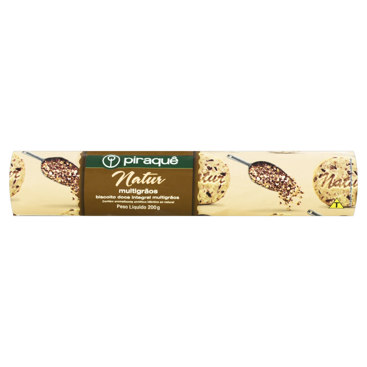 Biscoito Integral Multigrãos Piraquê Natur Pacote 200g