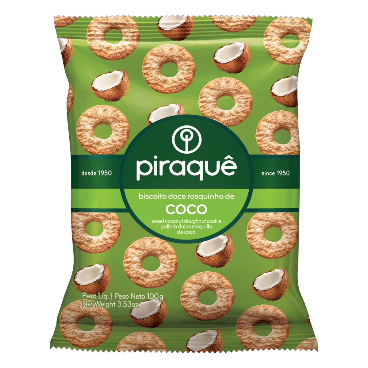 Biscoito Rosquinha Coco Piraquê Pacote 100g