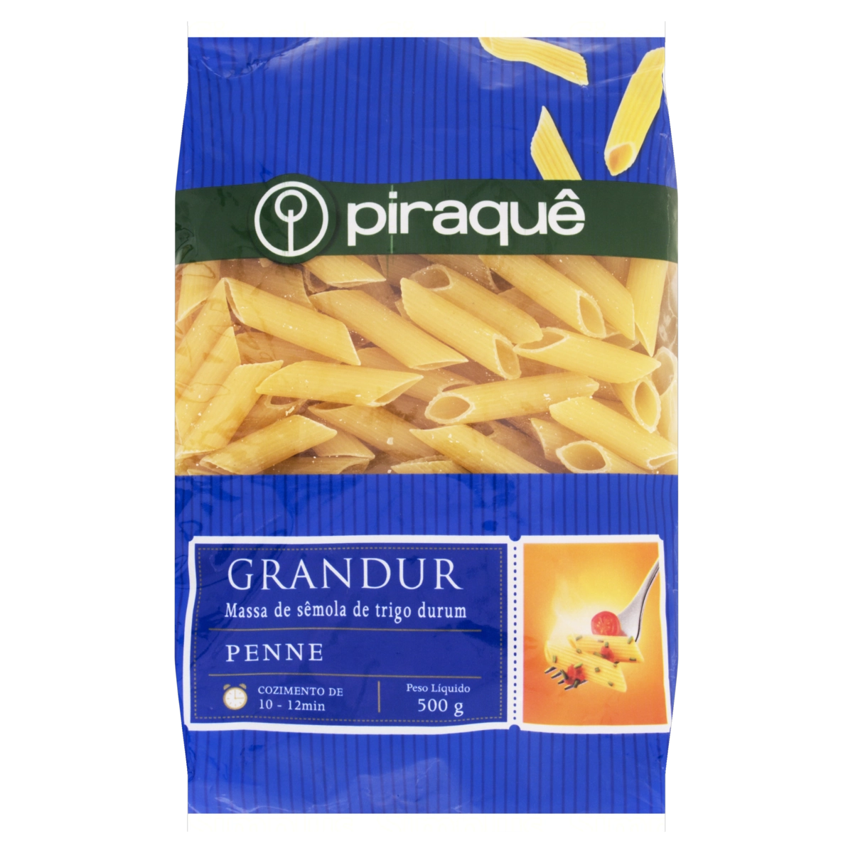 Macarrão De Sêmola Grano Duro Penne Piraquê Grandur Pacote 500g