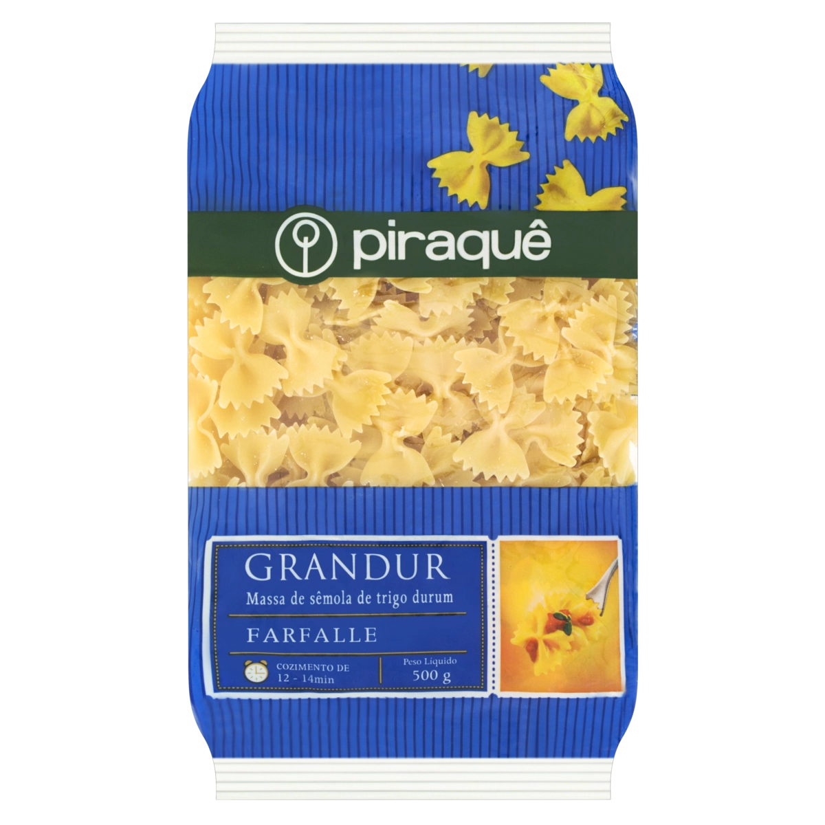 Macarrão De Sêmola Grano Duro Farfalle Piraquê Grandur Pacote 500g