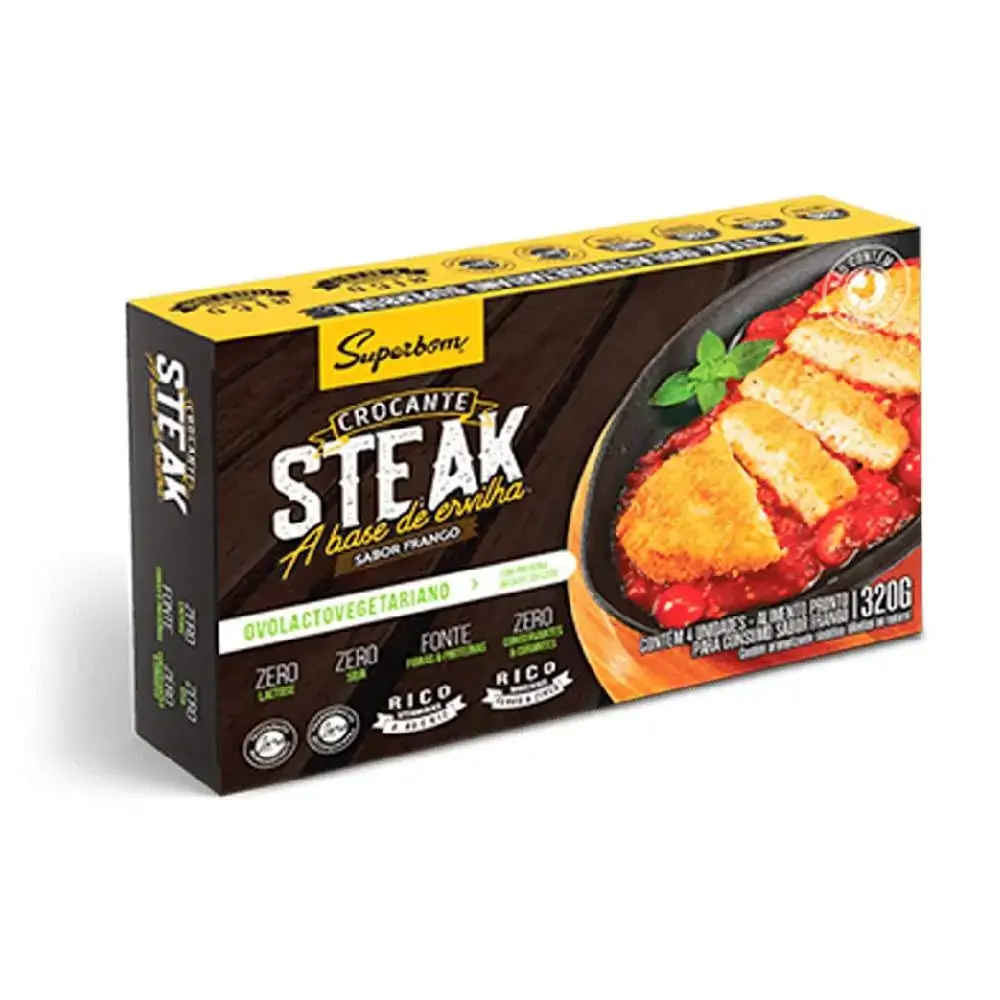 Steak Vegetal Congelado Frango Superbom Caixa 320g