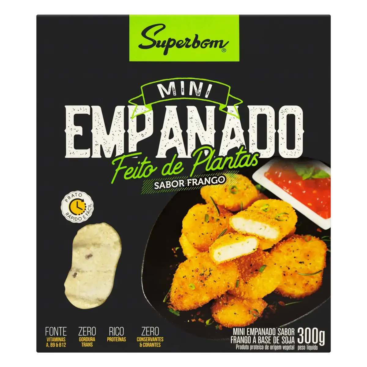 Mini Empanado Vegetal Congelado Frango Superbom Caixa 300g