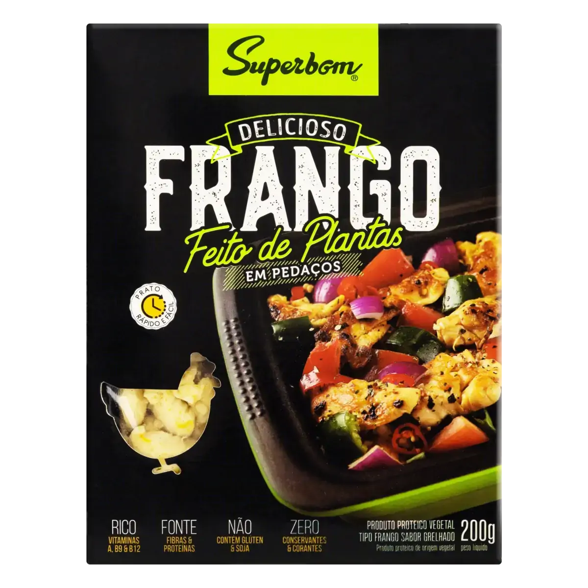 Frango Vegetal Em Pedaços Grelhado Superbom Caixa 200g