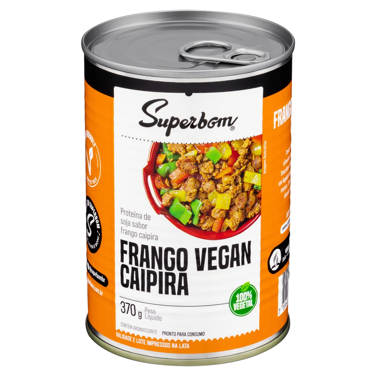 Frango Vegan Caipira Superbom Lata 370g