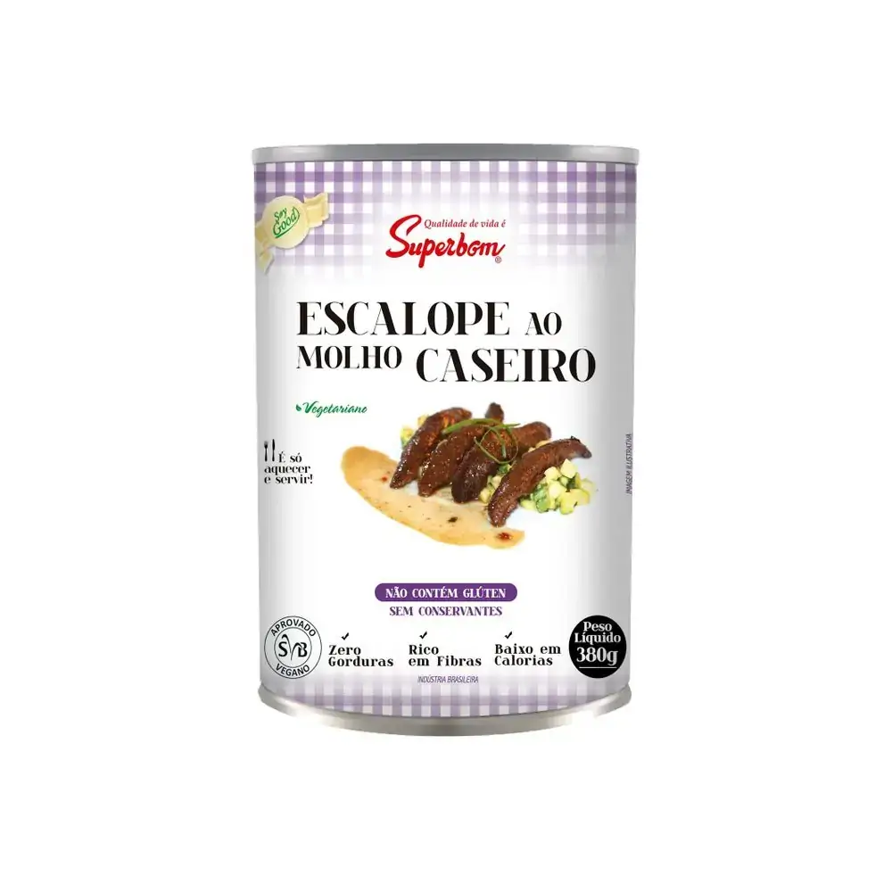 Escalope Ao Molho Caseiro Vegetal Superbom Lata 380g