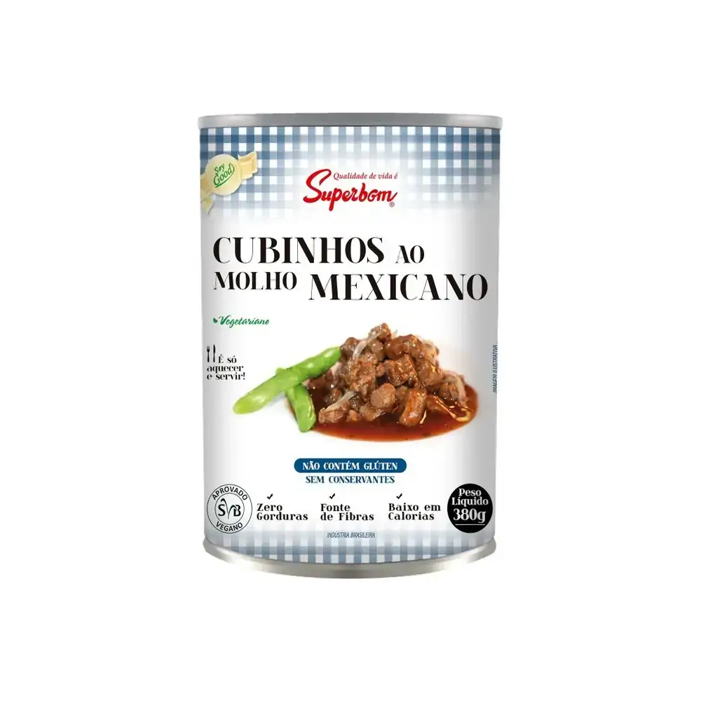 Cubinho Ao Molho Mexicano Vegetal Superbom Lata 380g
