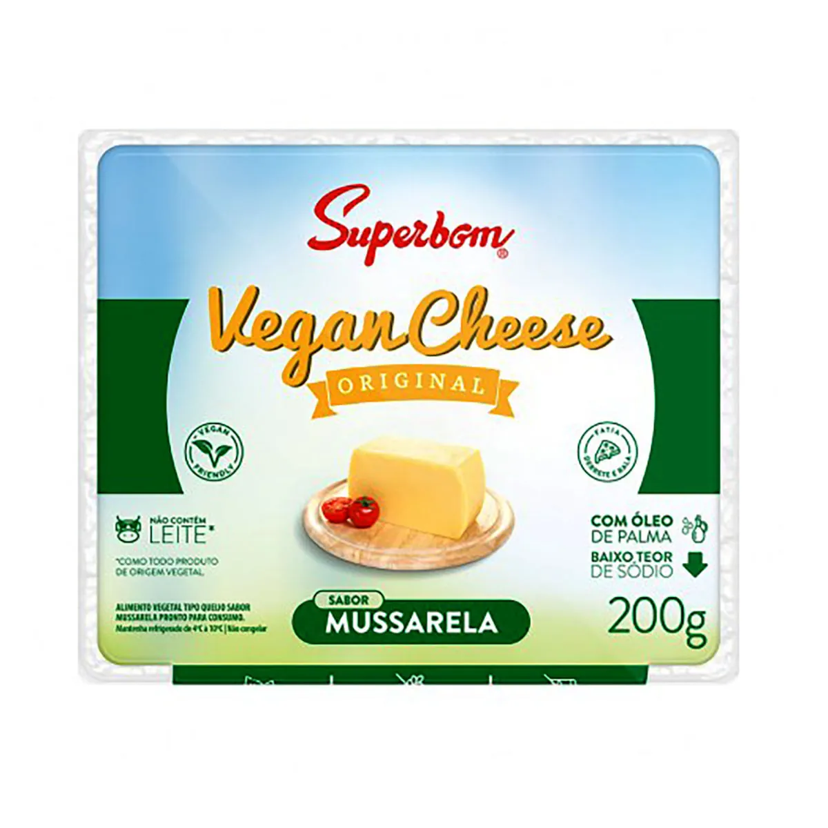 Queijo Vegano Vegan Cheese Sabor Mussarela Superbom 200 g