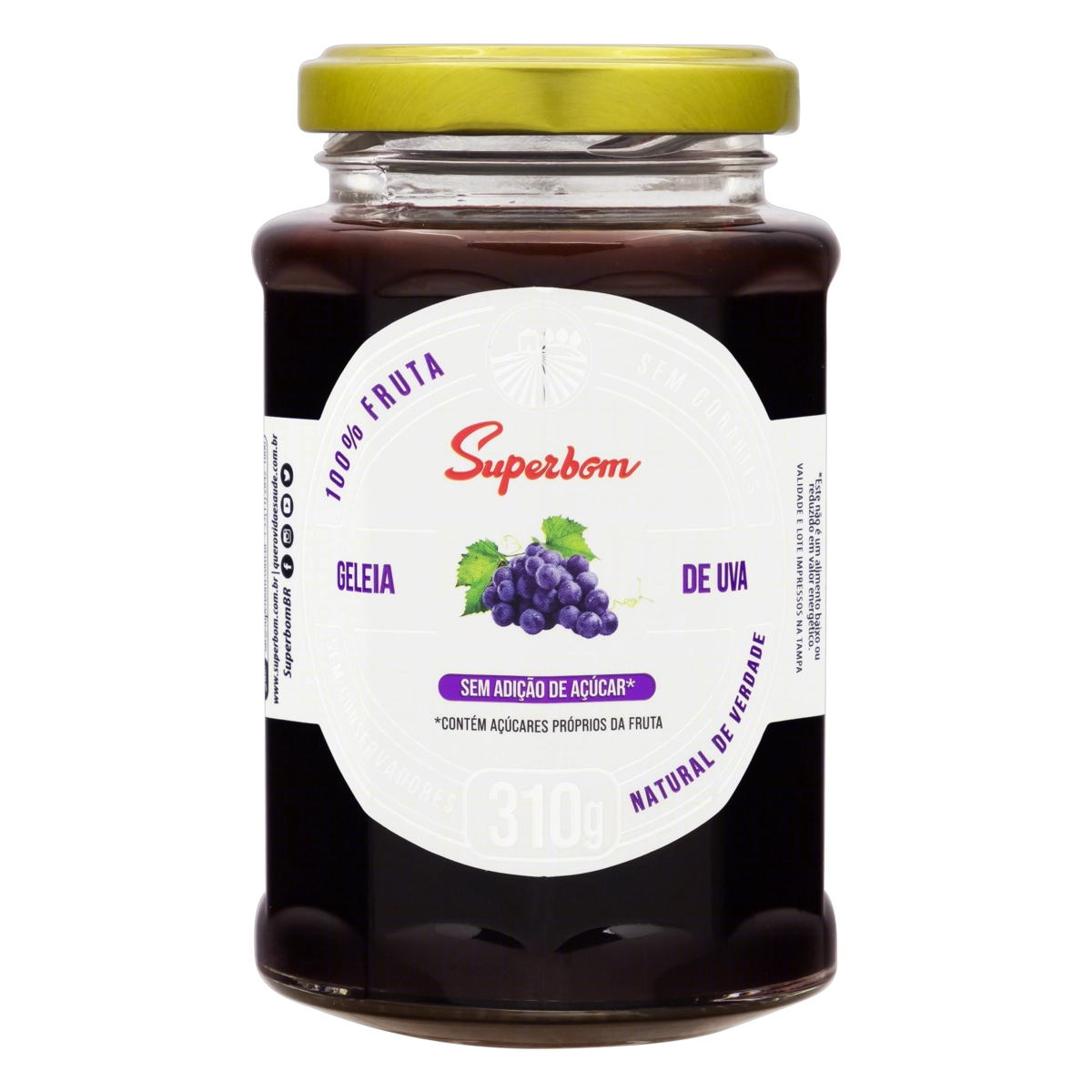 Geleia 100 Fruta Uva Superbom Vidro 310g