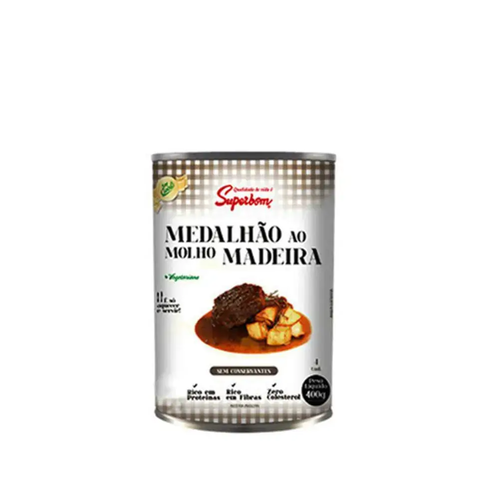 Medalhão Ao Molho Madeira Vegetal Superbom Lata 400g 4 Unidades