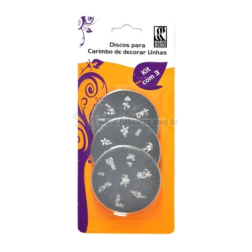 Marco Boni Disco Para Carimbo De Unhas Para Decoração Kit Com 3