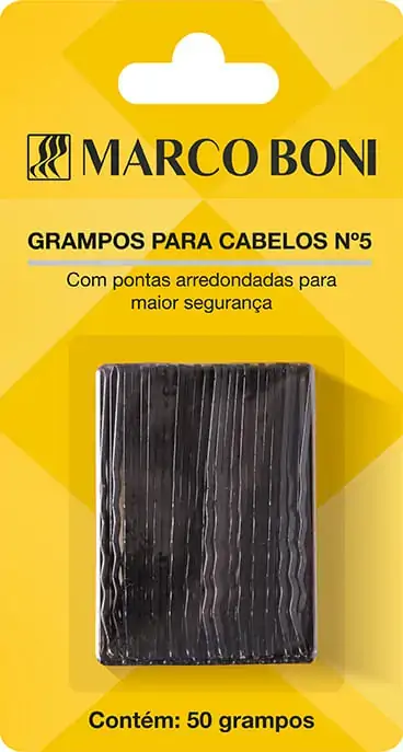 Grampo Para Cabelo Preto Marco Boni N 5 50 Unidades