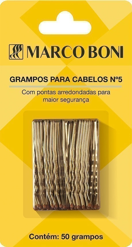Grampo Para Cabelo Dourado Marco Boni N 5 50 Unidades