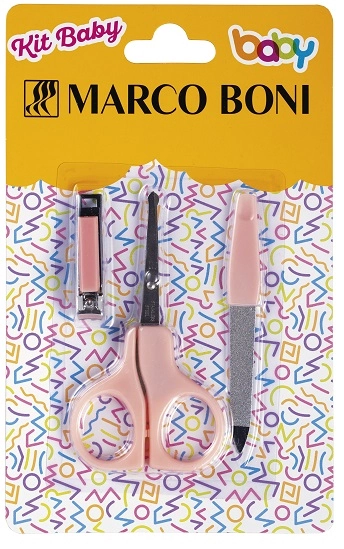 Kit Lixa Tesoura Cortador Infantil Para Unhas Marco Boni Baby