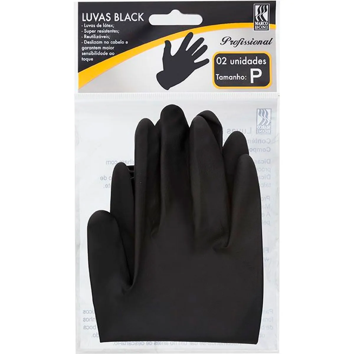 Luva Profissional de Látex com 2 unidades Tam: P Marco Boni