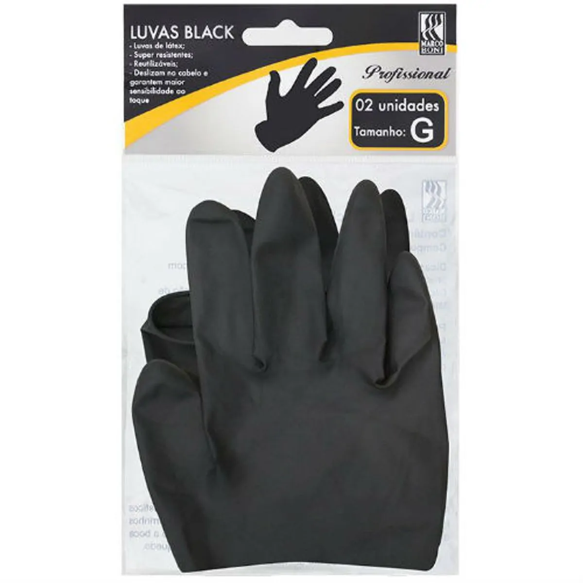 Luva Latex Black G Com 2 Unid Profissional - Marco Boni