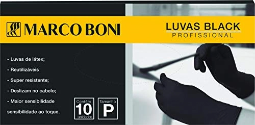 Marco Boni Caixa De Luvas Black Latéx C/ 10 Unidades