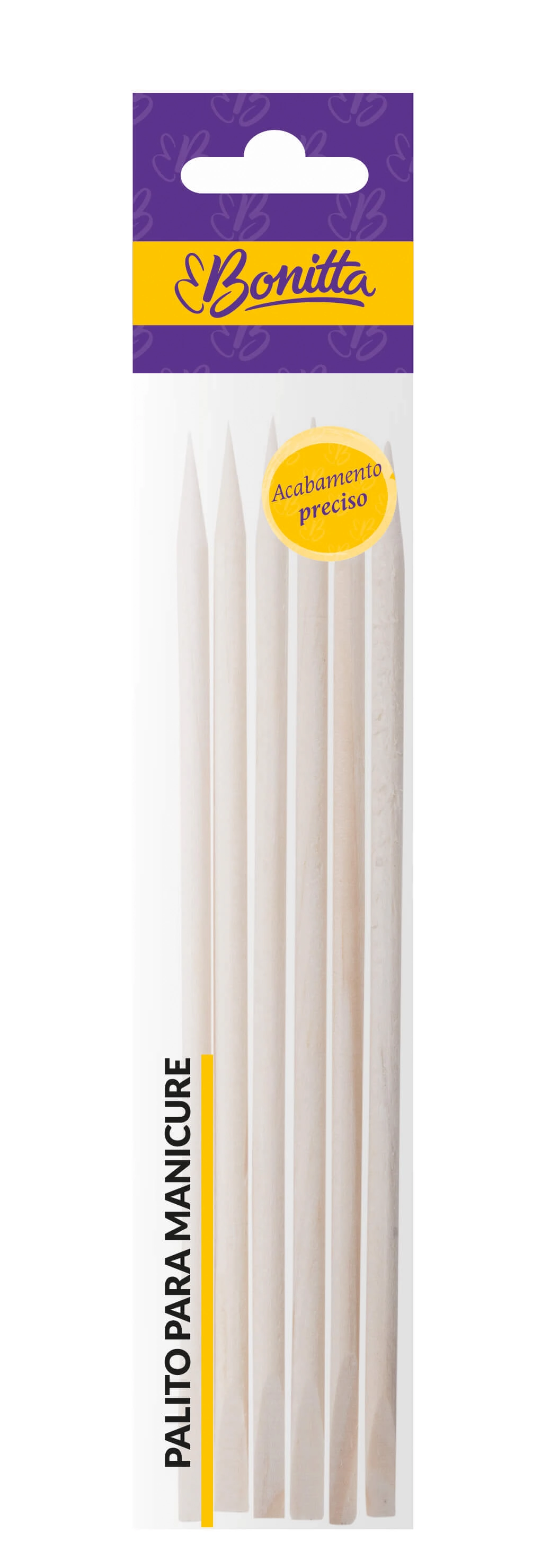 Kit Com 6 Palitos De Madeira Para Manicure Linha Bonitta