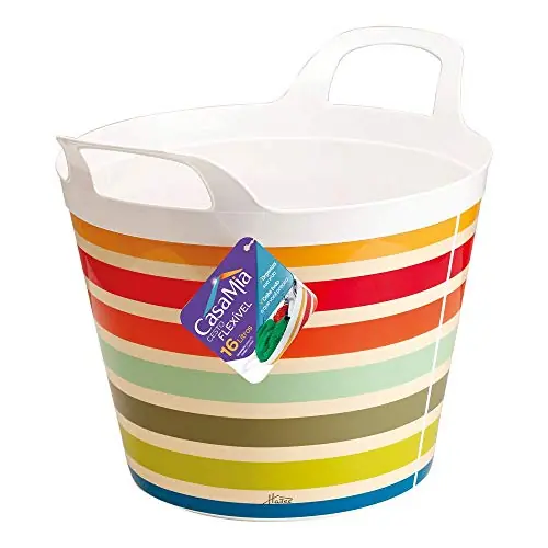 Cesto Flexível Estampa Listras 16 Litros, Ref.100011, Casamia, 16l