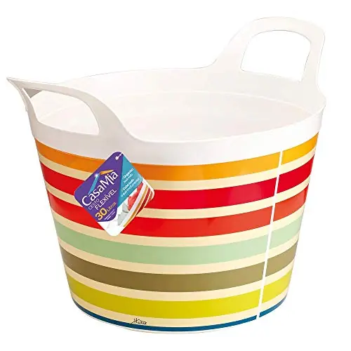 Cesto Flexível Estampa Listras 30 Litros, 100013, Casamia, Colorido 30l, 1 Unidade