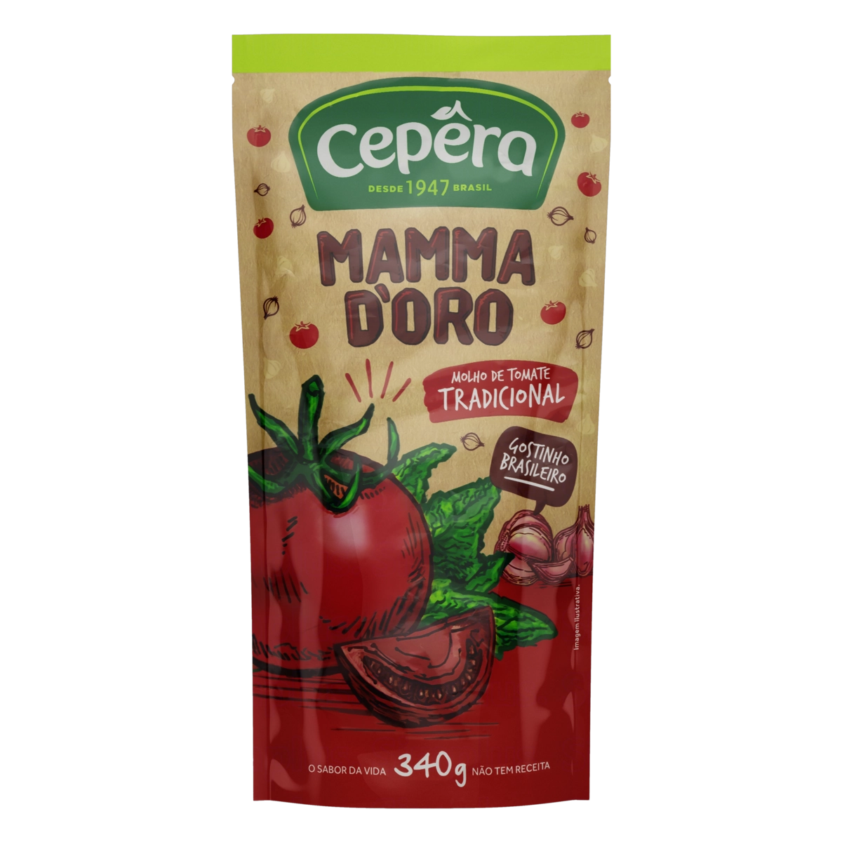 Molho De Tomate Tradicional Cepêra Mamma Doro Sachê 340g