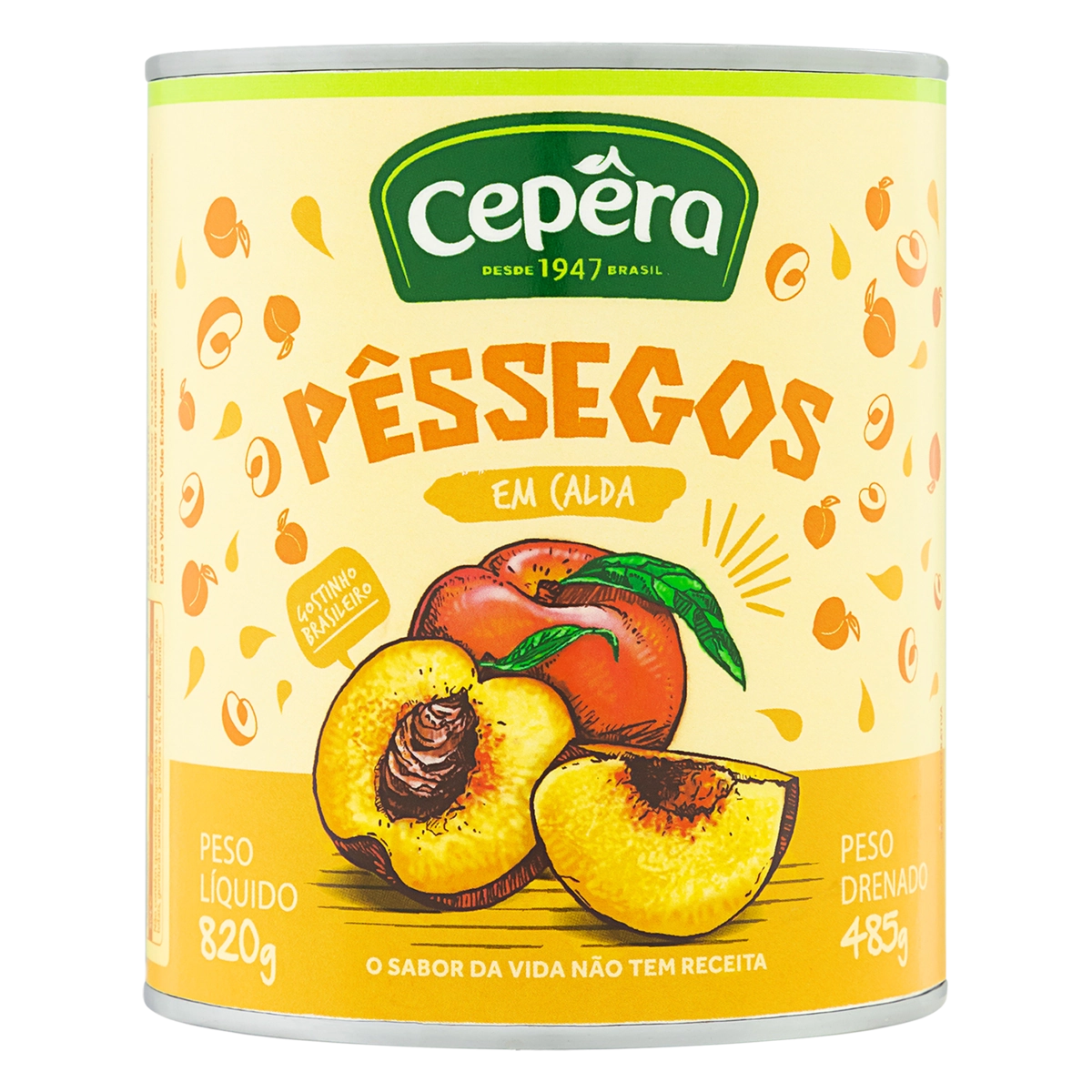 Pêssego Em Calda Cepêra Lata 485g