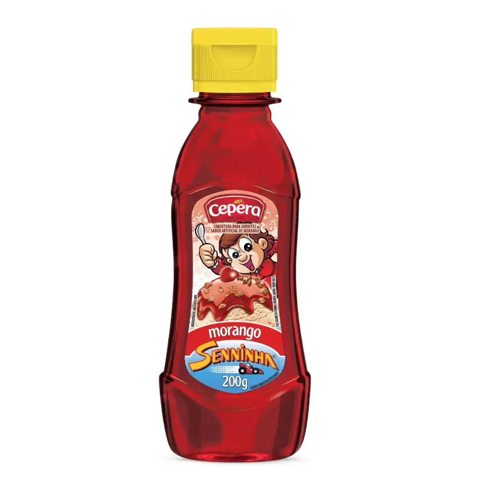 Cobertura Para Sorvete Morango Senninha Cepêra Squeeze 200g