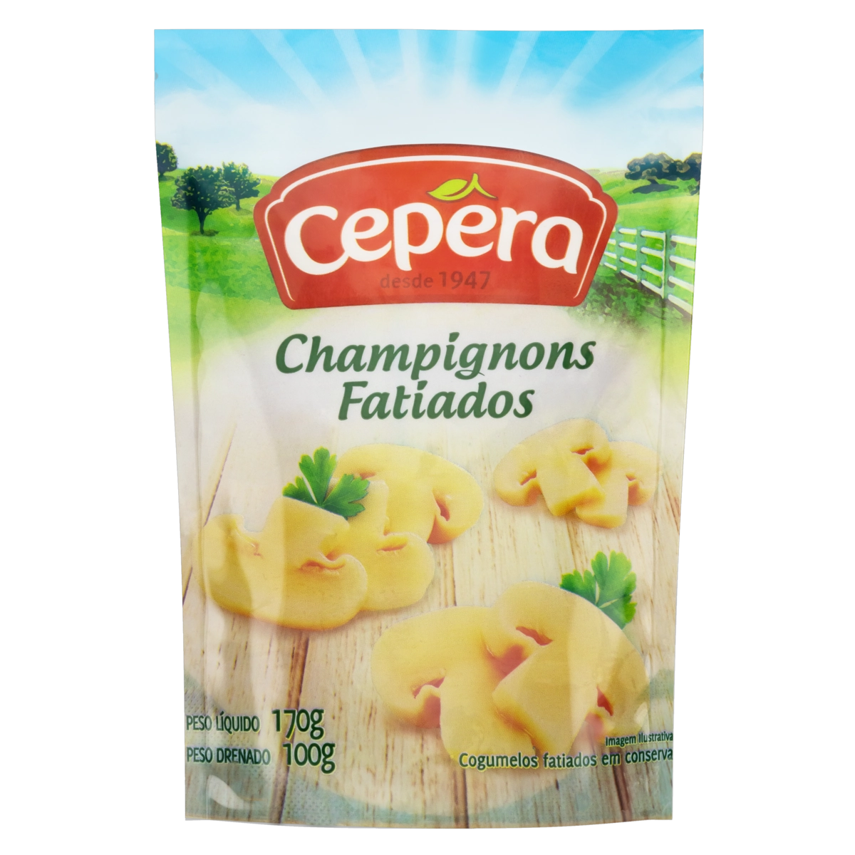 Cogumelo Champignon Em Conserva Fatiado Cepêra Sachê 100g
