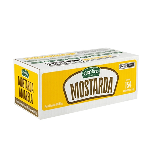 Mostarda Cepêra Caixa 1,225kg 175 Unidades