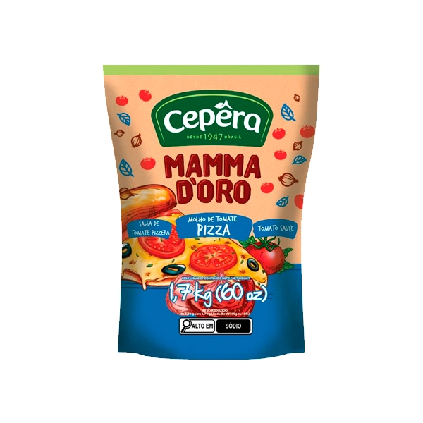 Molho De Tomate Pizza Cepêra Mamma Doro Sachê 2kg