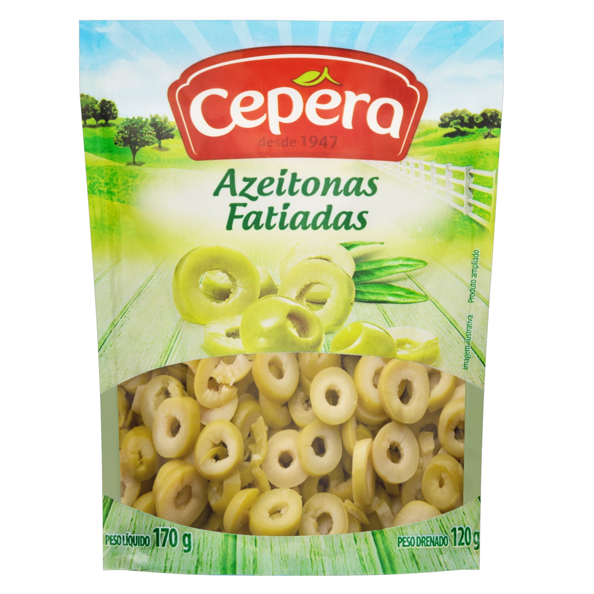Azeitona Verde Em Conserva Fatiada Cepêra Sachê 120g