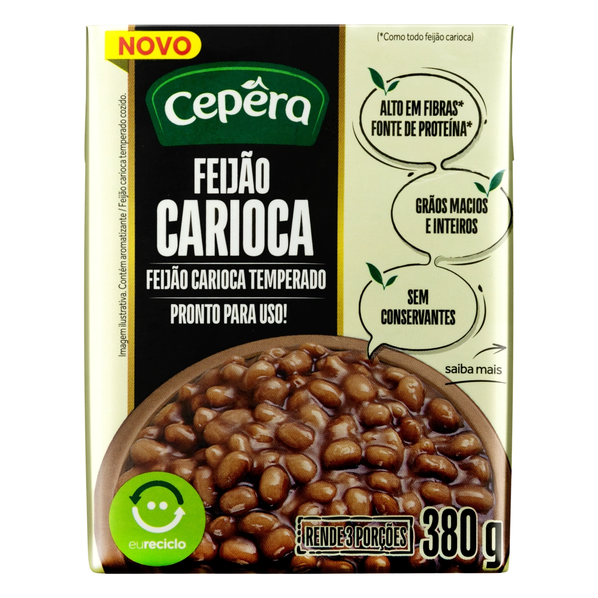 Feijão Carioca em Conserva Cepêra Caixa 380g