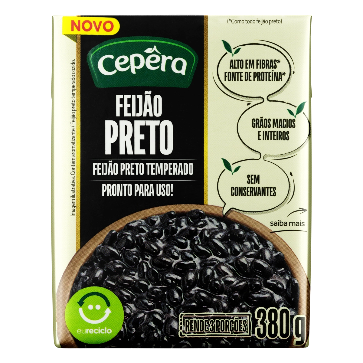 Feijão Preto em Conserva Cepêra Caixa 380g